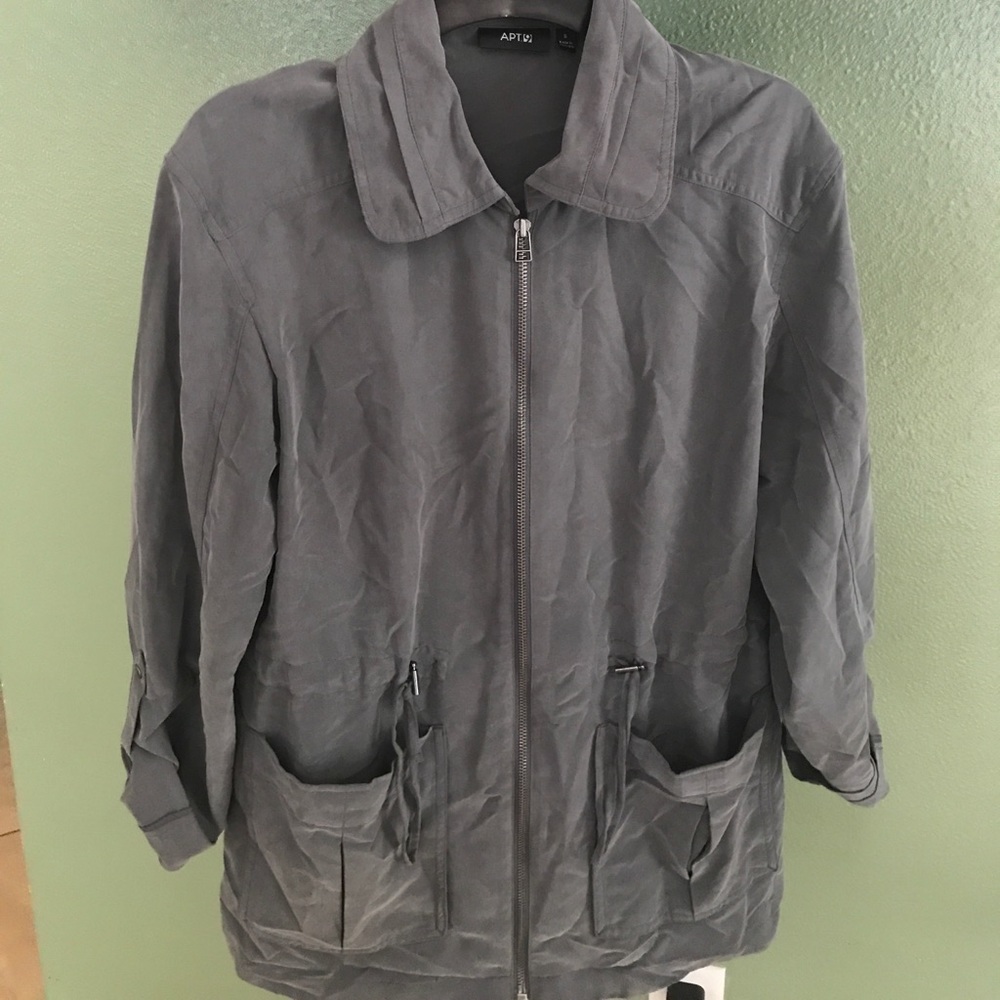 Apt 9 grey utility jacket with cinched waist